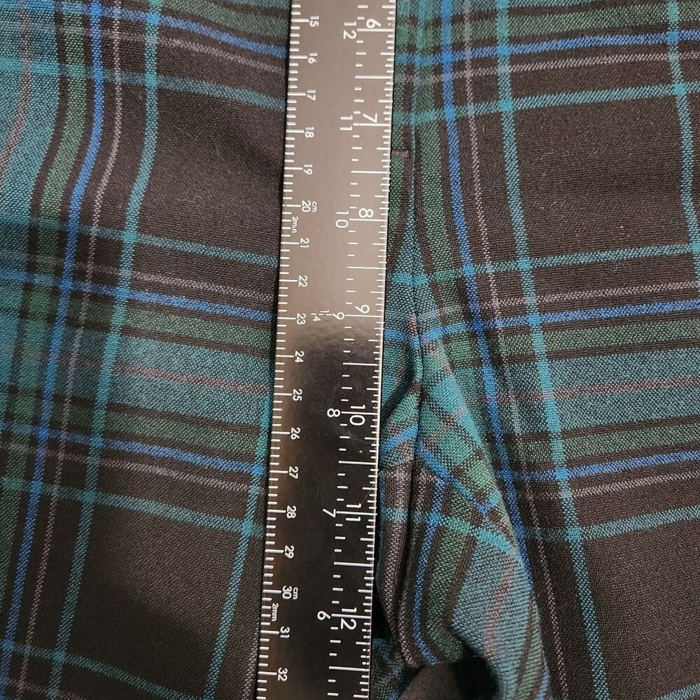 LOFT Outlet Pants Women 12 Green Tartan Plaid Mid Rise Skinny Ankle - Picture 11 of 12